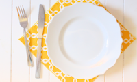 yellow and plate