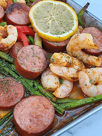 Shrimp and Sausage Sheet Pan Dinner